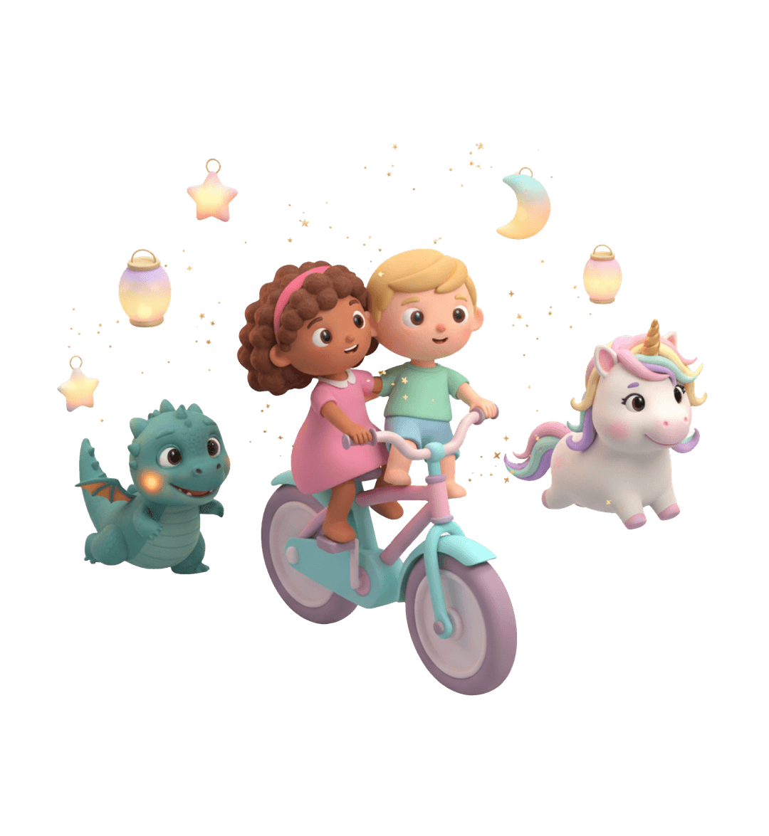 Children on adventures with magical characters